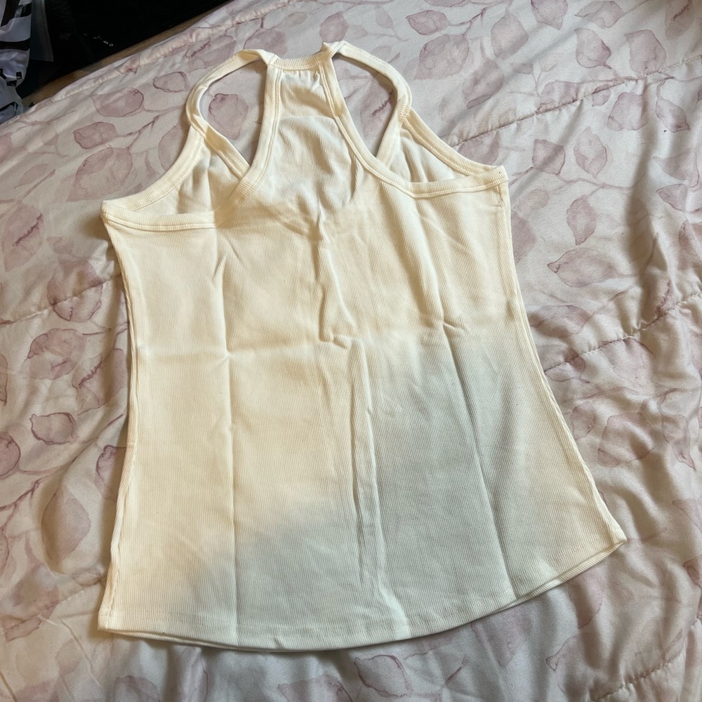 NWOT Women's Cream Workout Tank Top